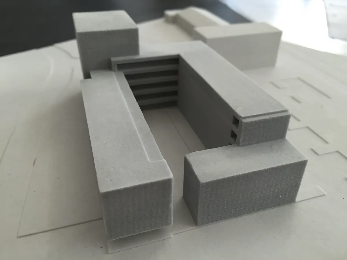 Arbeitsmodell für das Studentenwohnhaus in Jena